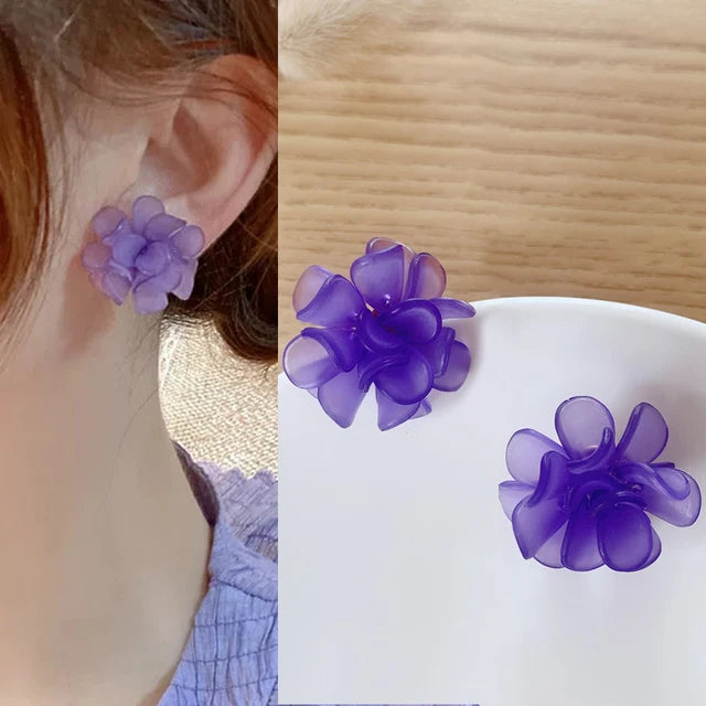 Weiße Blumenstecker für Frauen - Moderne, niedliche Ohrringe für Mädchen - Schmuckaccessoires für Partys und Geschenke