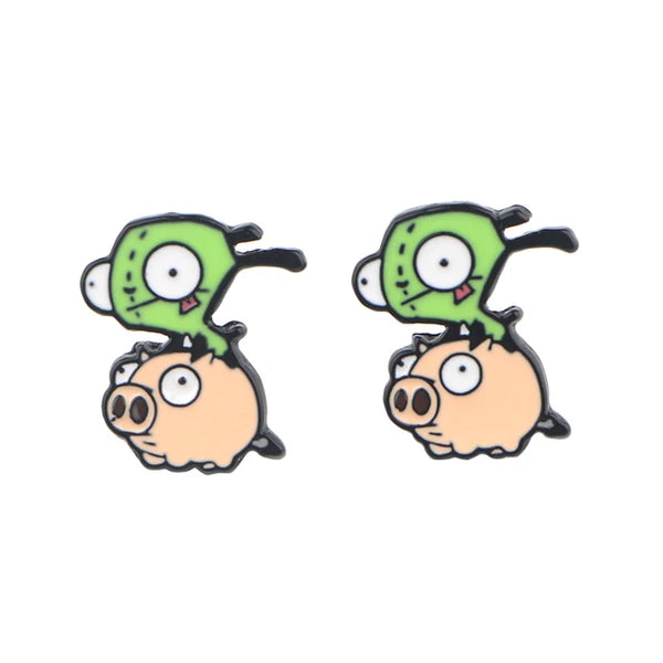Niedliche Kunst Emaille Ohrringe für Frauen Cartoon Anime Ohrringe für Frauen Trend Schmuck Neue Heiße Großhandel