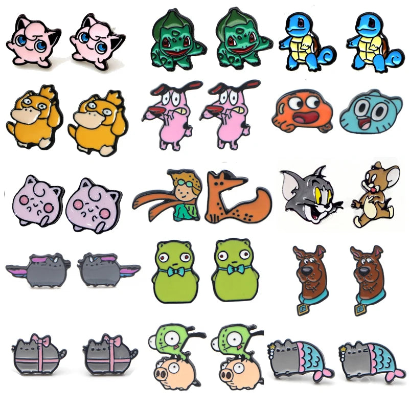 Niedliche Kunst Emaille Ohrringe für Frauen Cartoon Anime Ohrringe für Frauen Trend Schmuck Neue Heiße Großhandel