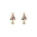 Festive Christmas Tree Zircon Earrings