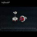 Hochwertige Rubin-Schmuckstecker für Frauen aus 925er Sterlingsilber - Koreanische Vintage-Ohrringe - Trendiges Geschenkschmuck für Frauen