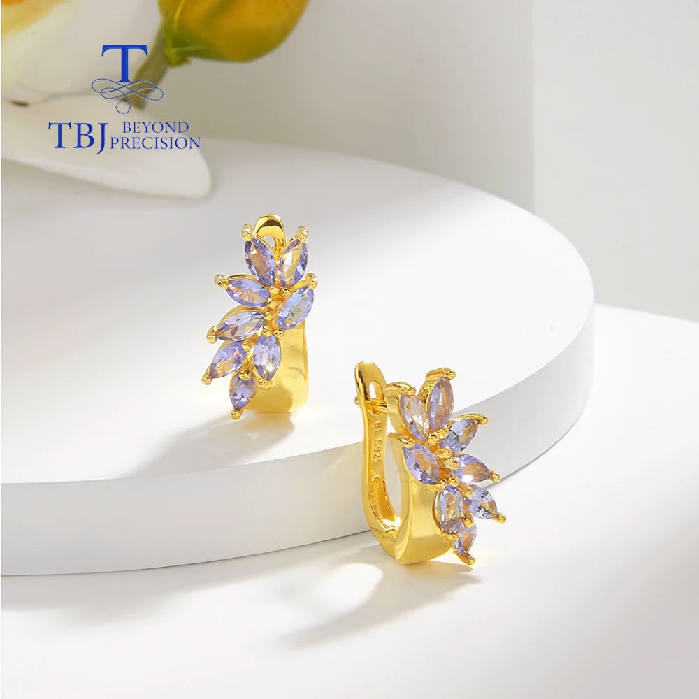 Exquisite Set of Tanzanite Ring and Earrings for Women's Anniversary and Engagement