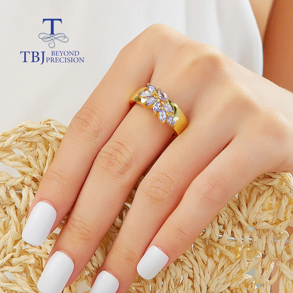 Exquisite Set of Tanzanite Ring and Earrings for Women's Anniversary and Engagement