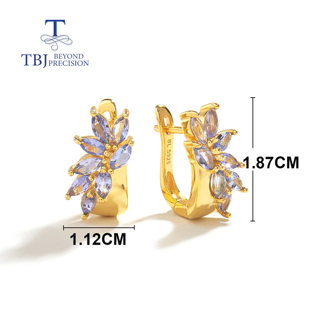 Exquisite Set of Tanzanite Ring and Earrings for Women's Anniversary and Engagement