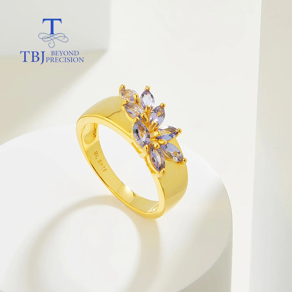 Exquisite Set of Tanzanite Ring and Earrings for Women's Anniversary and Engagement