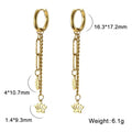 Lange Kette Stern Planet Hängeohrringe für Frauen Pentagramm Hexagon Lotusblume Blatt Quaste Piercing ästhetischer Schmuck