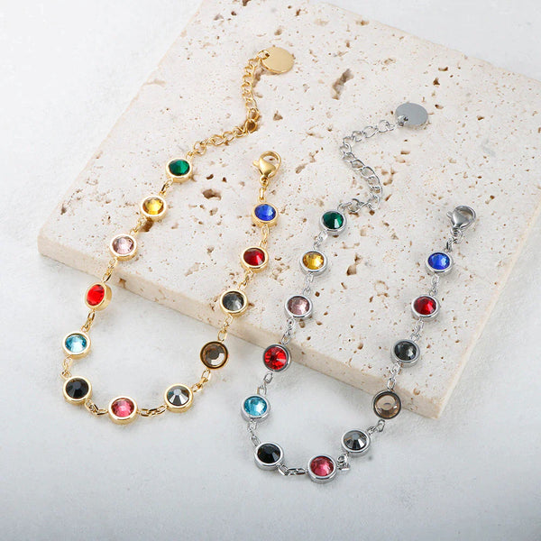 Regenbogen-Kristall-Charm-Armband