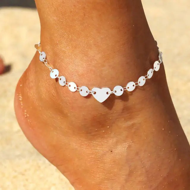 Bohemia Alloy Chain Anklet with Flower Design - Retro Anklets Gift