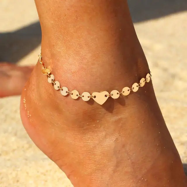 Bohemia Alloy Chain Anklet with Flower Design - Retro Anklets Gift