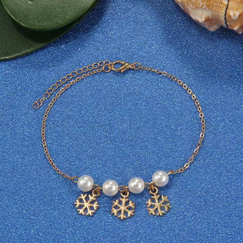 Bohemia Alloy Chain Anklet with Flower Design - Retro Anklets Gift