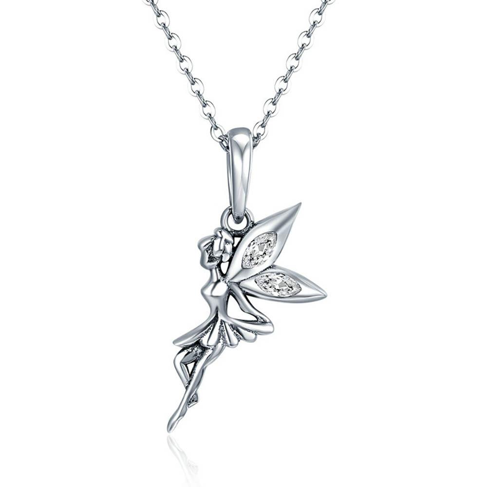Magische Sterling Silber Halskette Mit Märchenanhänger