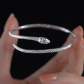 Verstellbares Schlangen-Silberarmband