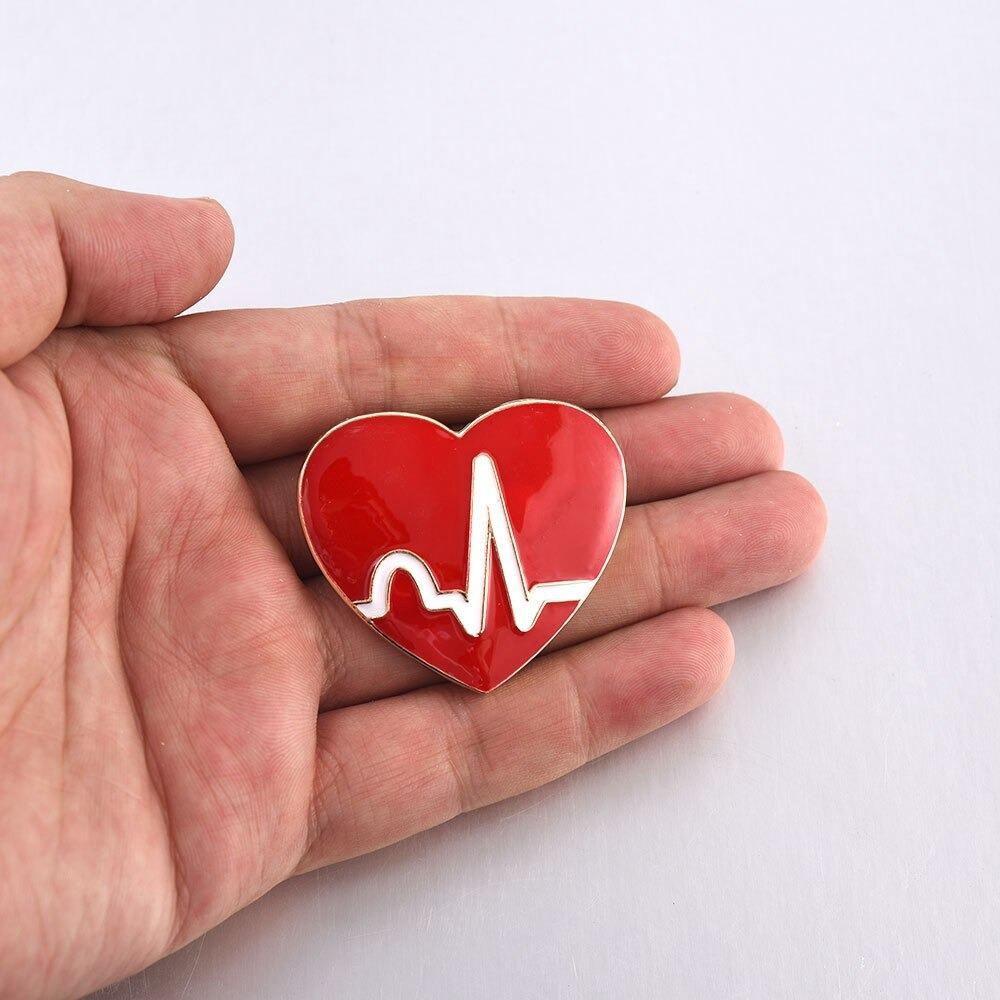 Medizinische Herzform Und Stethoskop Broschenstifte