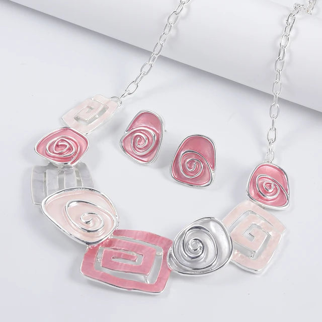 Bunte geometrische Ketten Emaille Trendy Mode Schmuck Chokers Legierung Klassischer Kragen Damen Elegante Halskette - Halskette