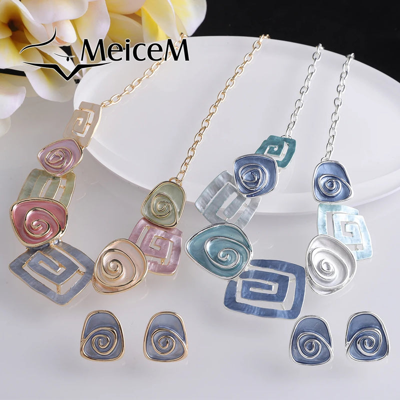 Bunte geometrische Ketten Emaille Trendy Mode Schmuck Chokers Legierung Klassischer Kragen Damen Elegante Halskette - Halskette