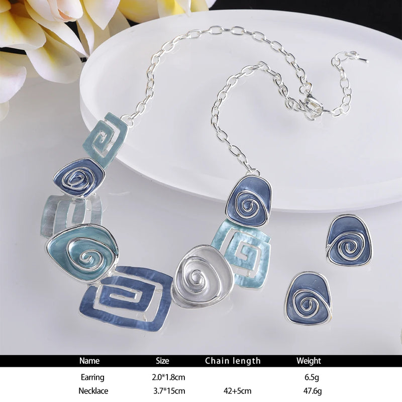 Bunte geometrische Ketten Emaille Trendy Mode Schmuck Chokers Legierung Klassischer Kragen Damen Elegante Halskette - Halskette