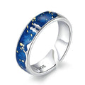 Faszinierender Van Gogh Blue Starry Sky Sterling Silber Ring