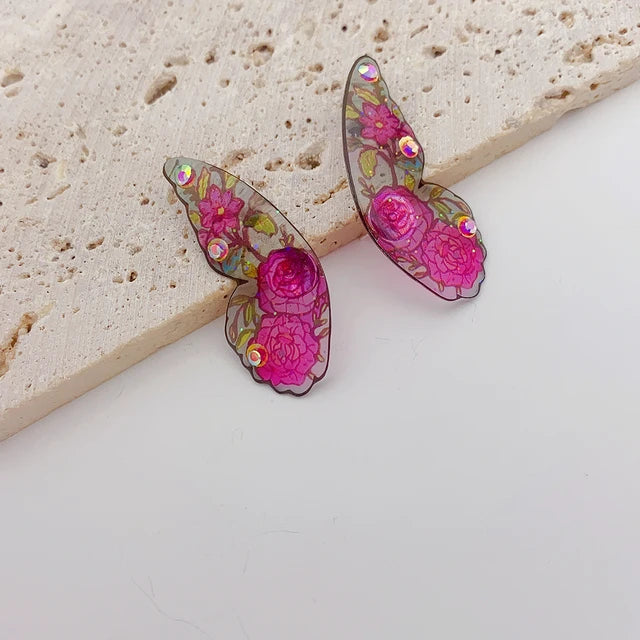 Blauer Schmetterling Ohrringe aus Harz | Damen Ohrringe - Blauer Schmetterling - Harztropfen