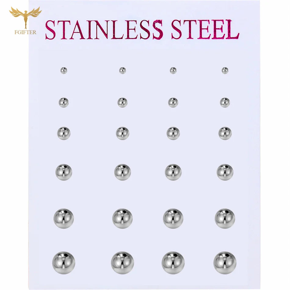 Goldene Edelstahl Ohrstecker Set für Damen Herren Teenager - Minimalistische Ohrstecker - Kostenloser weltweiter Versand