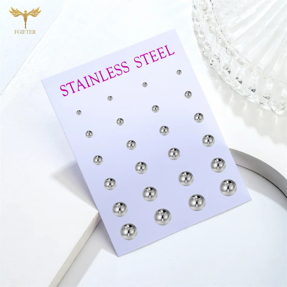 Goldene Edelstahl Ohrstecker Set für Damen Herren Teenager - Minimalistische Ohrstecker - Kostenloser weltweiter Versand