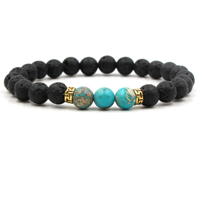 Armreifen aus Chakra-Lavasteinen