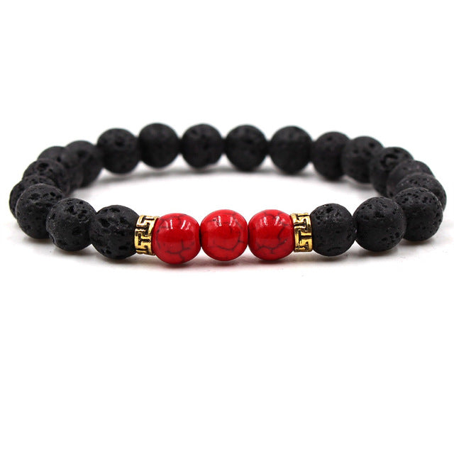 Armreifen aus Chakra-Lavasteinen