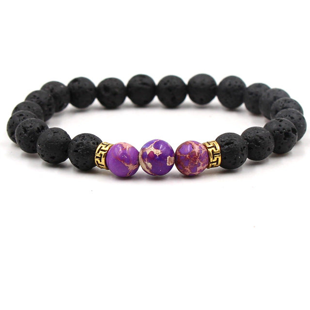 Armreifen aus Chakra-Lavasteinen