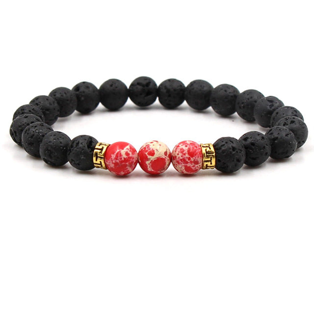 Armreifen aus Chakra-Lavasteinen