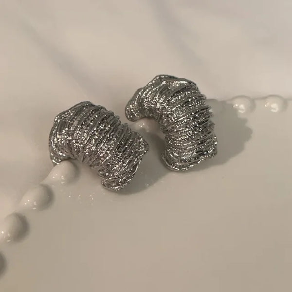 Moderne Schmuck 925 Silber Nadel Hiphop Cooler Stil Metallische geometrische Ohrringe für Frauen Mädchen Geschenk Heißer Verkauf Beliebtes Zubehör