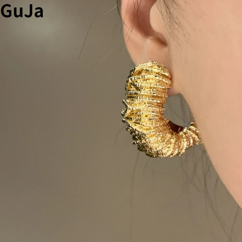 Moderne Schmuck 925 Silber Nadel Hiphop Cooler Stil Metallische geometrische Ohrringe für Frauen Mädchen Geschenk Heißer Verkauf Beliebtes Zubehör