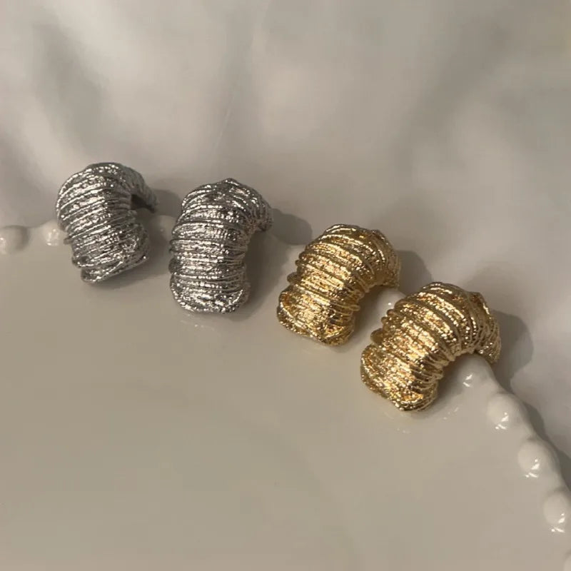 Moderne Schmuck 925 Silber Nadel Hiphop Cooler Stil Metallische geometrische Ohrringe für Frauen Mädchen Geschenk Heißer Verkauf Beliebtes Zubehör