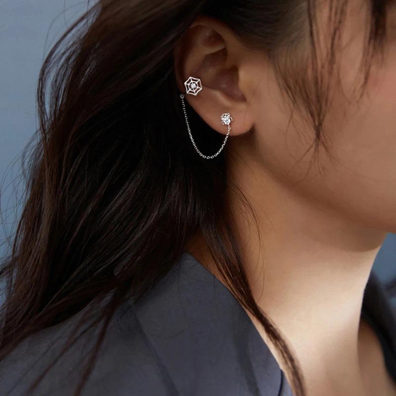 Mond Und Stern Strass Langketten Quasten Ohrringe