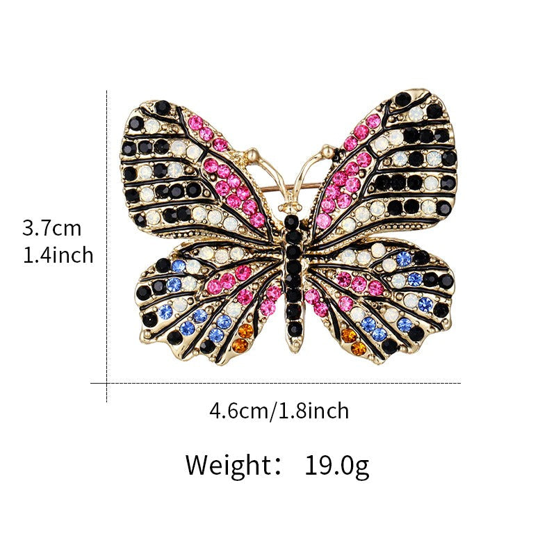 Multi Farb Strass Strass Strömung Butterfly Brosche Stifte