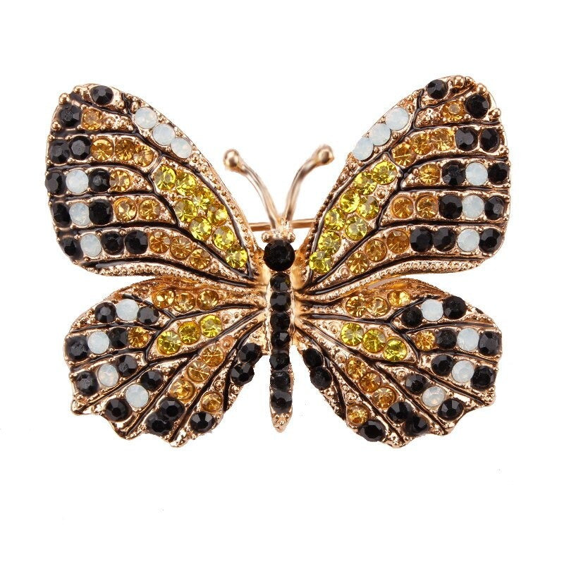 Multi Farb Strass Strass Strömung Butterfly Brosche Stifte