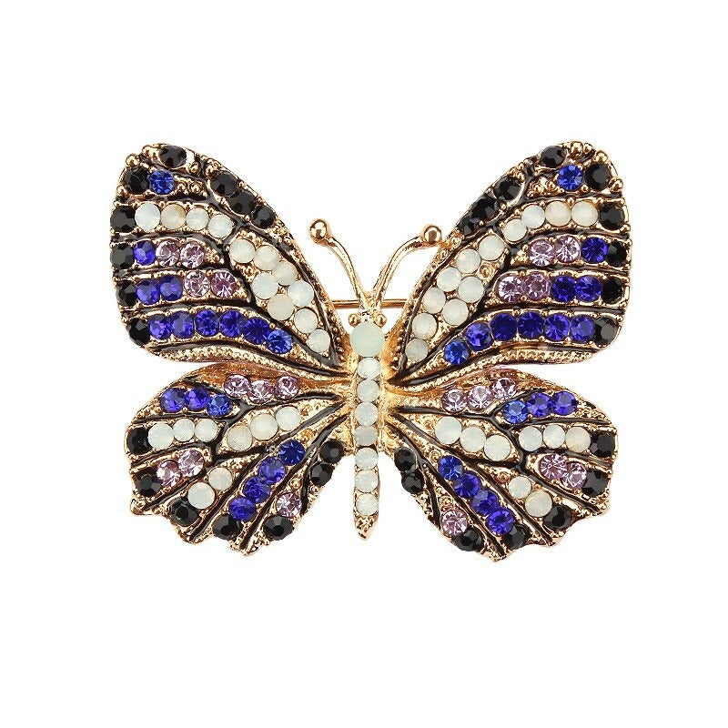 Multi Farb Strass Strass Strömung Butterfly Brosche Stifte