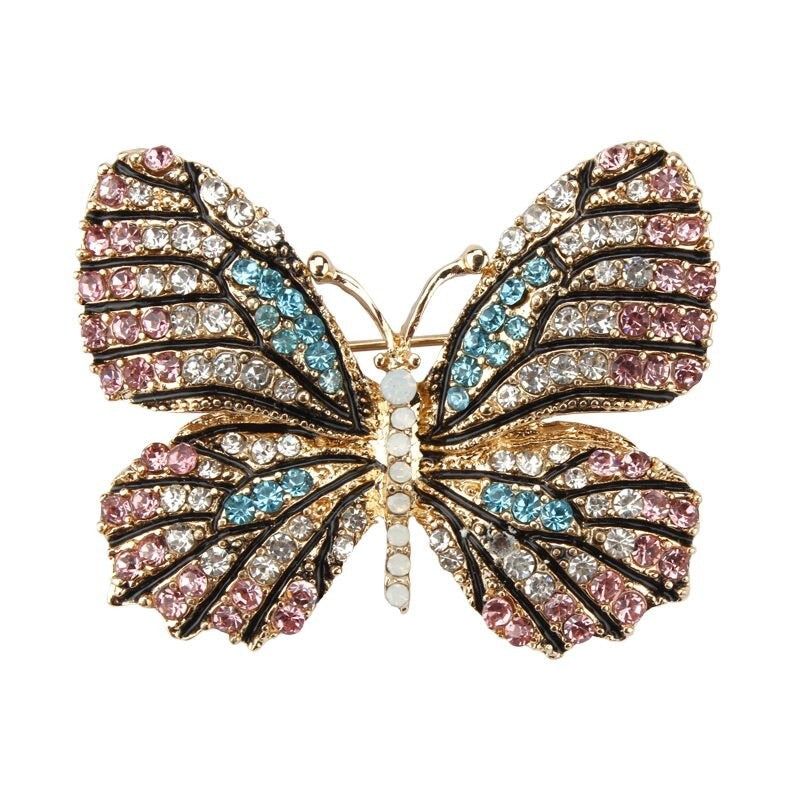 Multi Farb Strass Strass Strömung Butterfly Brosche Stifte