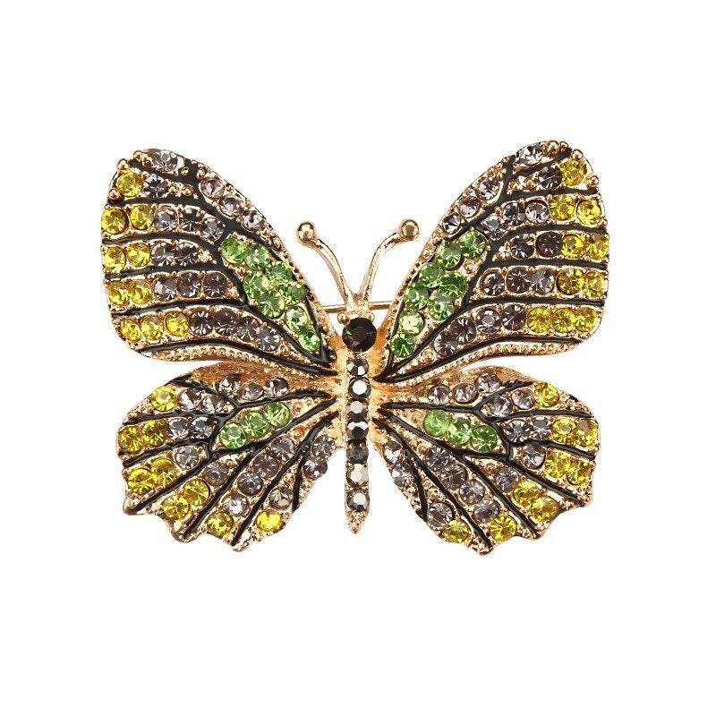 Multi Farb Strass Strass Strömung Butterfly Brosche Stifte