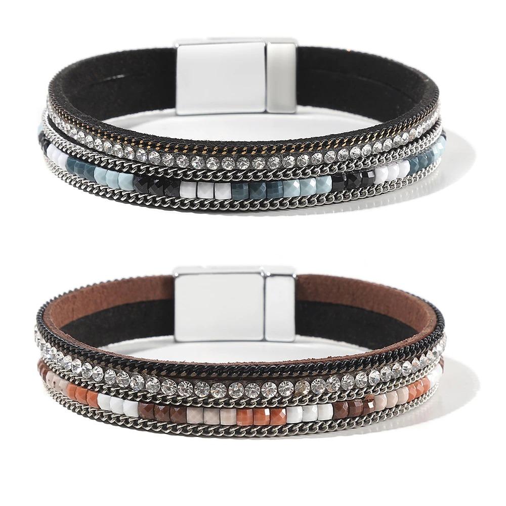 Multi Layer Bohemian Wrap Bracelets Mit Magnetverschluss