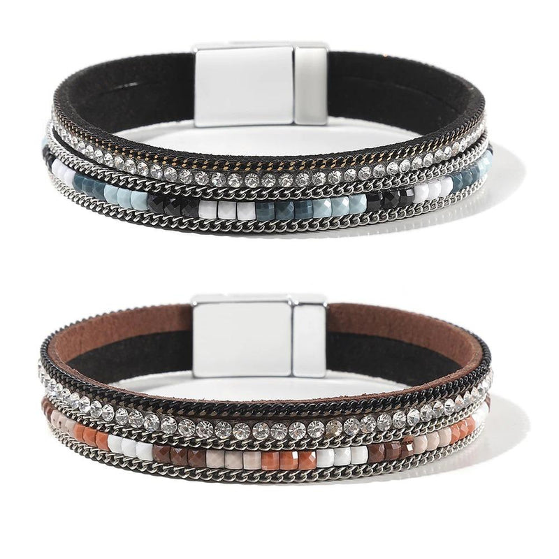 Multi Layer Bohemian Wrap Bracelets Mit Magnetverschluss