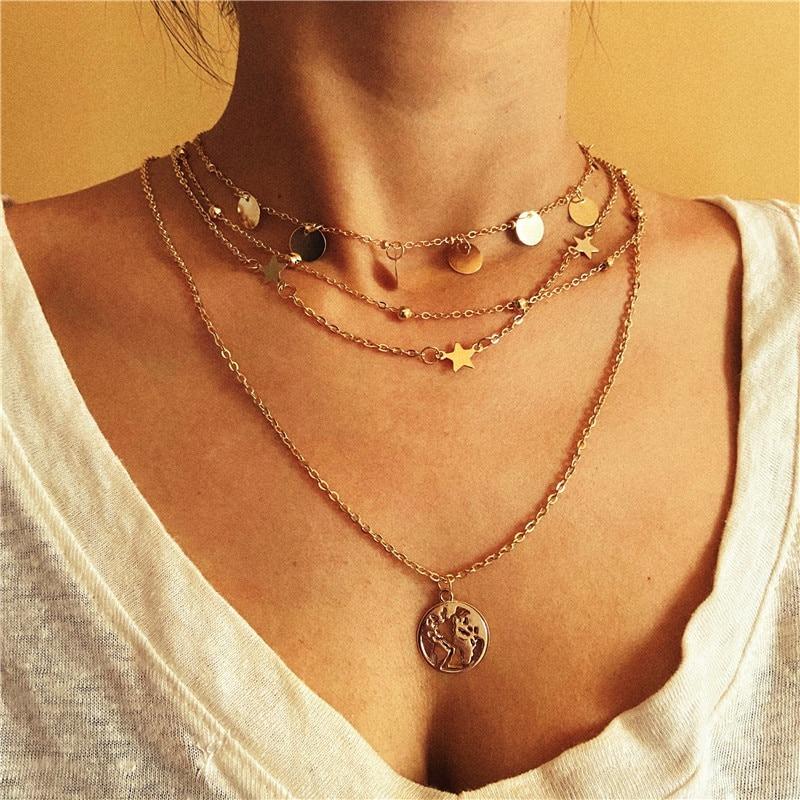 Multi Layer Perlenkette Halskette