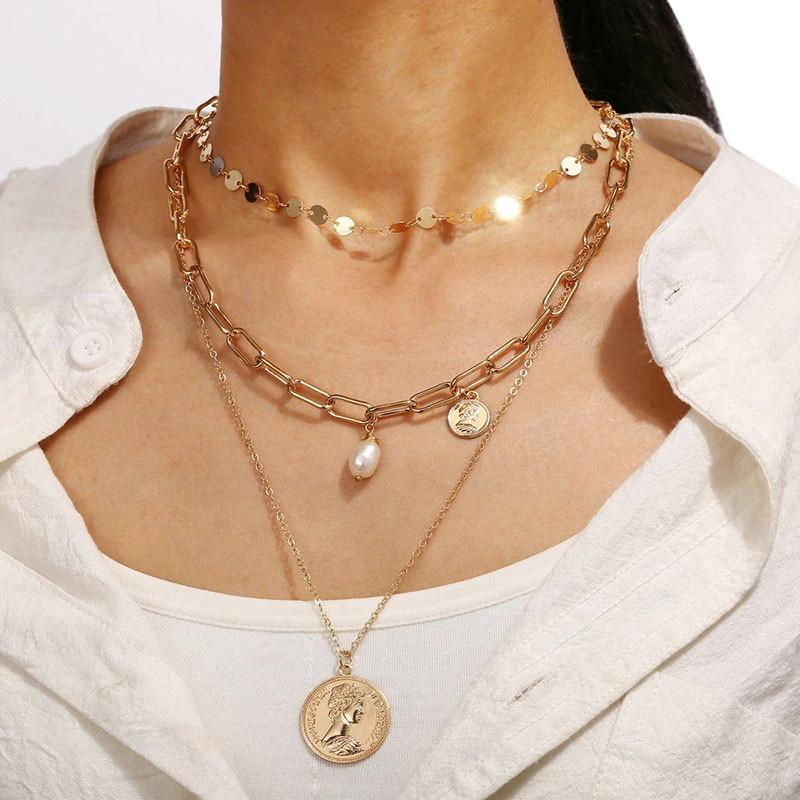 Multi Layer Perlenkette Halskette
