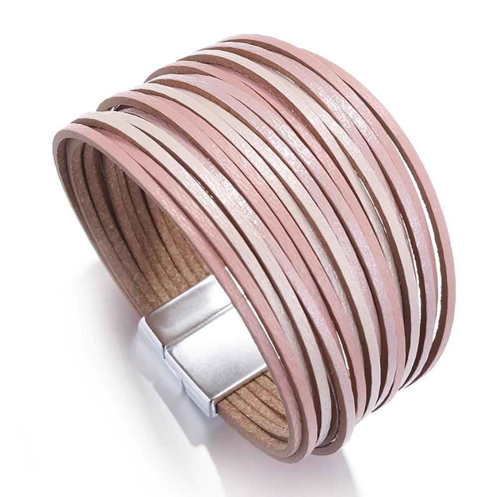 Multi Layer Slim Strips Bohemian Lederarmband