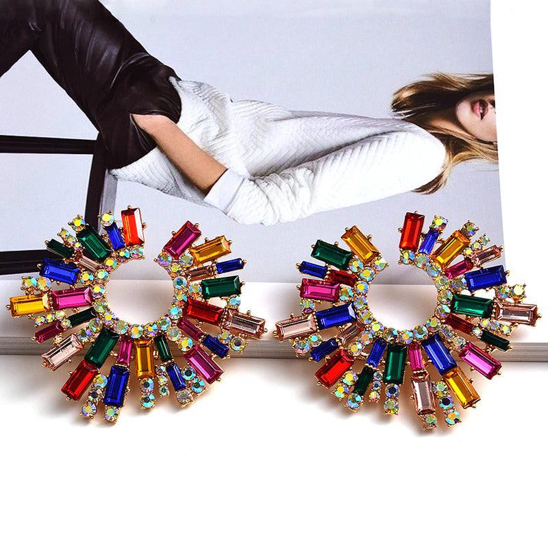 Multi Farb Strass Benziner Erklärung Fallen Ohrringe Ab