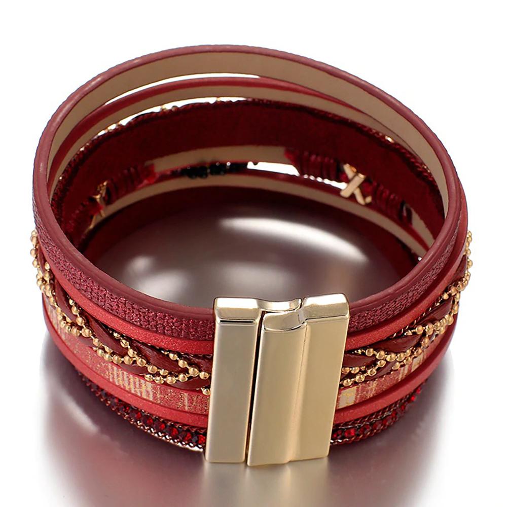 Multi Layer Evil Eye Leder Wrap Armbänder