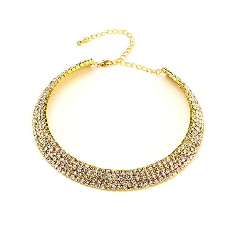 Multi Layer Strass Halsketten Mit Halsketten