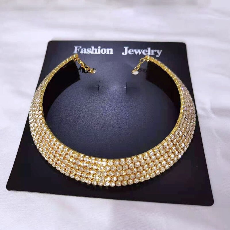 Multi Layer Strass Halsketten Mit Halsketten