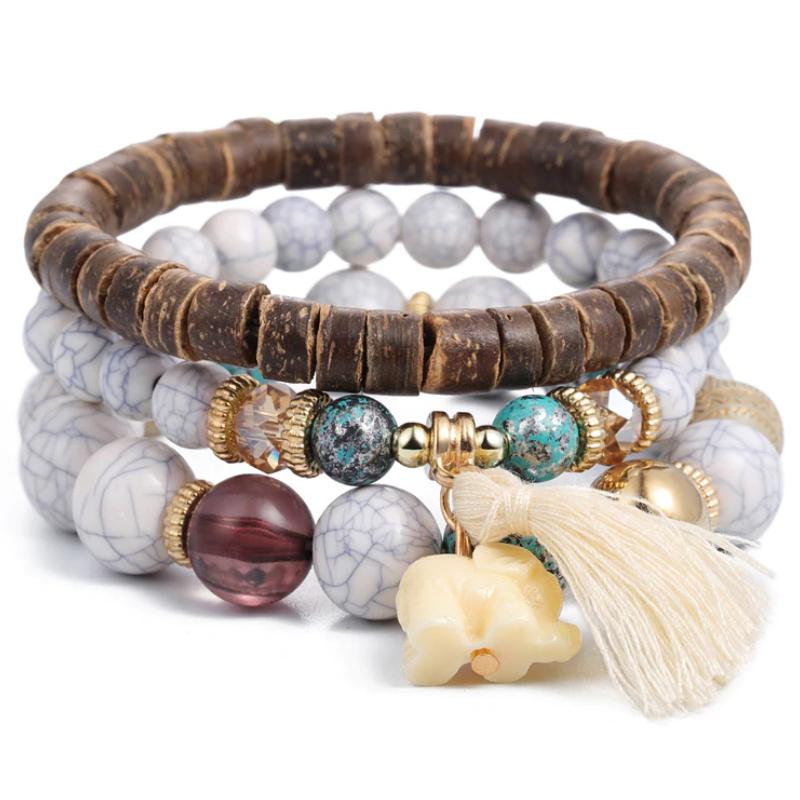 Multi Layered Charme Armbänder Mit Quasten