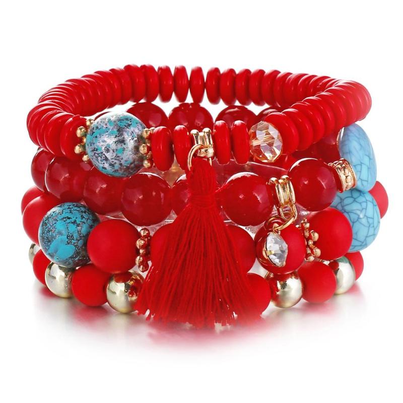 Multi Layered Charme Armbänder Mit Quasten