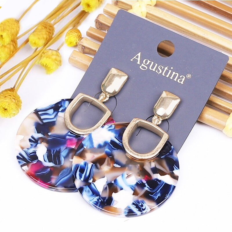 Multicolor Bohemian Fashion Statement Dangle Drop Acrylohrringe