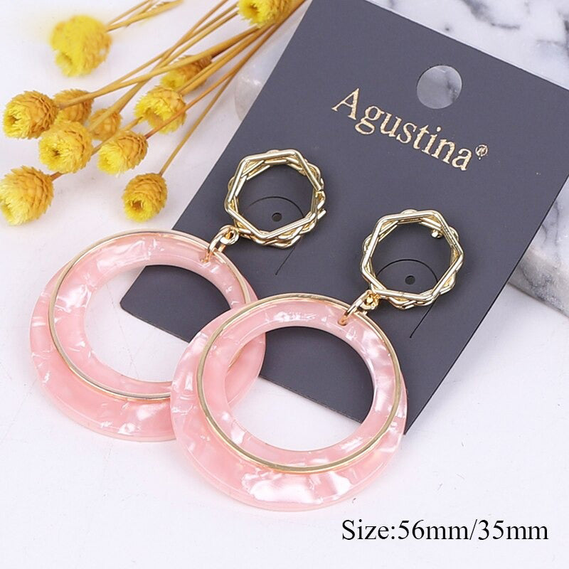 Multicolor Bohemian Fashion Statement Dangle Drop Acrylohrringe